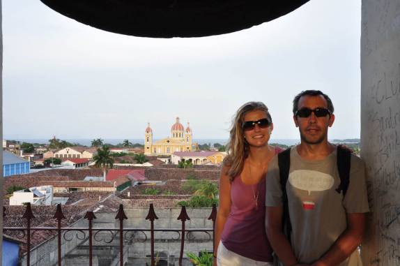 Visita ao alto da torre da Igreja La Merced, em Granada, na Nicarágua